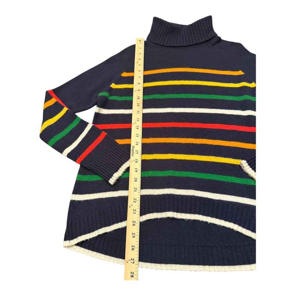 J.Crew Supersoft Navy Multistriped Turtleneck Sweater M - Picture 13 of 13